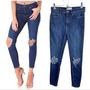 FREE PEOPLE Busted Knee Skinny Jeans size 28